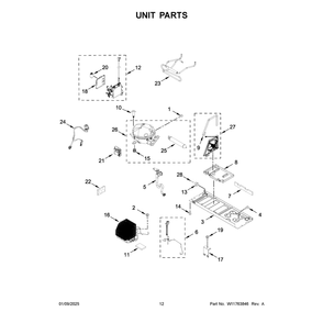 Unit Parts Diagram and Parts List for KRFC704FPS07  KitchenAid Refrigerator