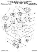 COOKTOP, BURNER AND GRATE Diagram and Parts List for KDDT207BBL1  KitchenAid Range