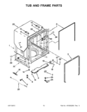 TUB AND FRAME PARTS Diagram and Parts List for WDT910SSYB2  Whirlpool Dishwasher