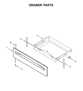 Drawer Parts Diagram and Parts List for WFG525S0JB1  Whirlpool Range