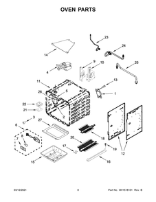 Oven Parts Diagram and Parts List for JGRP436HM01  Whirlpool Range