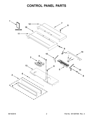 Control Panel Parts Diagram and Parts List for WOD77EC0HS01  Whirlpool Wall Oven