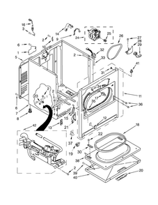 Cabinet Parts Diagram and Parts List for 11075132410  Kenmore Dryer