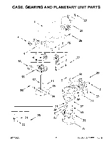 Case, Gearing And Planetary Unit Parts Diagram and Parts List for KSM195PSFT0  KitchenAid Mixer
