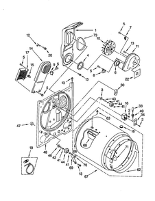 Bulkhead Diagram and Parts List for LEG8858JZ0  Whirlpool Dryer