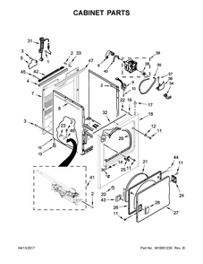 Cabinet Parts Diagram and Parts List for 11077132411  Kenmore Dryer