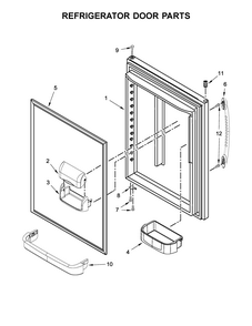Refrigerator Door Parts Diagram and Parts List for IX3HHGXSS000  Whirlpool Refrigerator
