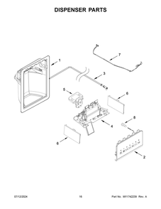 09 - Dispenser Parts Diagram and Parts List for ASI2175GRW10  Whirlpool Refrigerator