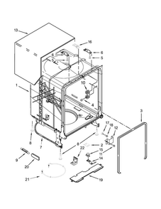 Tub And Frame Parts Diagram and Parts List for WDT720PADB1  Whirlpool Dishwasher