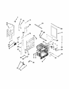 Chassis Parts Diagram and Parts List for IES900DS00  Whirlpool Range