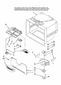 Freezer Liner Parts Diagram and Parts List for GB9SHKXMQ12  Whirlpool Refrigerator