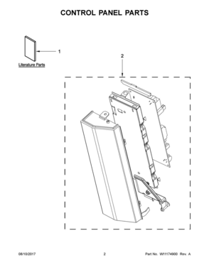 02 - CONTROL PANEL PARTS Diagram and Parts List for WMH76719CS5  Whirlpool Microwave Oven Combo