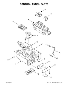 Control Panel Parts Diagram and Parts List for KUIX505EBS1  KitchenAid Ice Maker