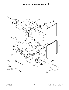 Tub And Frame Parts Diagram and Parts List for KDTM704KPS1  KitchenAid Dishwasher