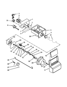 Motor And Ice Container Parts Diagram and Parts List for 5WRS25FDBF02  Whirlpool Refrigerator