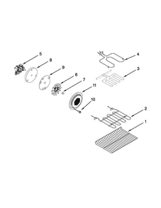 Internal Oven Parts Diagram and Parts List for WGI925C0BS02  Whirlpool Range