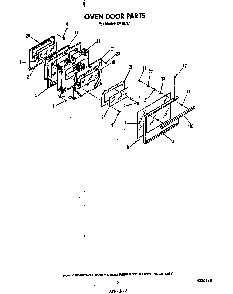Oven Door Diagram and Parts List for N9157*1  Roper Range