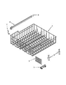 Upper Rack And Track Parts Diagram and Parts List for WDF530PSYB7  Whirlpool Dishwasher