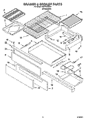 DRAWER & BROILER PARTS, OPTIONAL PARTS (NOT INCLUDED) Diagram and Parts List for GS475LEMS4  Whirlpool Range
