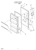 DOOR Diagram and Parts List for TVF12FRGW01  Whirlpool Freezer