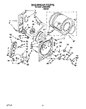 BULKHEAD Diagram and Parts List for LGN3434AW0  Whirlpool Dryer