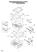 REFRIGERATOR SHELF PARTS Diagram and Parts List for KSSS42FMB02  KitchenAid Refrigerator