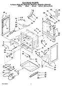 CHASSIS PARTS Diagram and Parts List for RF265LXTB1  Whirlpool Range