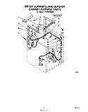DRYER SUPPORTS, WASHER CABINETS HAR Diagram and Parts List for LT4900XMW0  Whirlpool Washer Dryer Combo