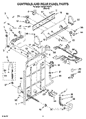 CONTROLS AND REAR PANEL PARTS Diagram and Parts List for 7MLBR7333MT1  Whirlpool Washer