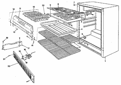 Liner Diagram and Parts List for 61RF  Whirlpool Refrigerator