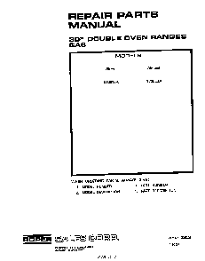 Front Cover Diagram and Parts List for 1835*3A  Roper Range