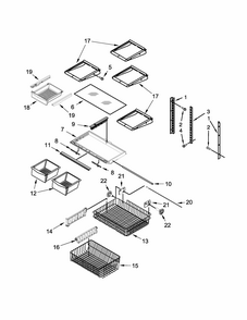 Shelf Parts Diagram and Parts List for 59669333010  Kenmore Refrigerator