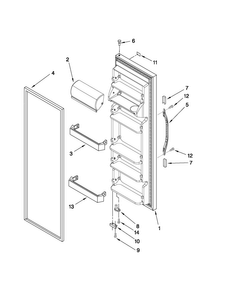 Refrigerator Door Parts Diagram and Parts List for 10659912703  Kenmore Refrigerator