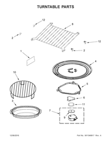 Turntable Parts Diagram and Parts List for KMHC319EBL2  KitchenAid Microwave