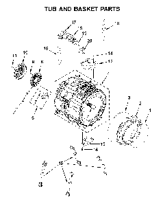 Tub and basket parts Diagram and Parts List for WFW560CHW2  Whirlpool Washer