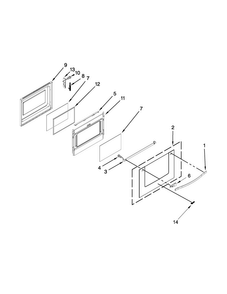 Lower Door Parts Diagram and Parts List for WGG755S0BE01  Whirlpool Range