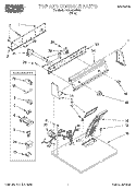 TOP AND CONSOLE, LIT/OPTIONAL Diagram and Parts List for RGL3612BW3  Roper Dryer