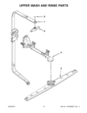 UPPER WASH AND RINSE PARTS Diagram and Parts List for IUD7500BS0  Whirlpool Dishwasher