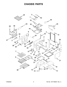 03 - Chassis Parts Diagram and Parts List for JGS1450ML2  Whirlpool Range