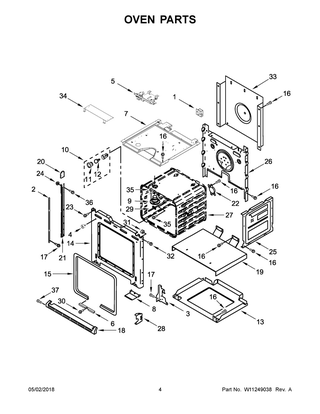 Oven Parts Diagram and Parts List for WOS11EM4EB01  Whirlpool Wall Oven