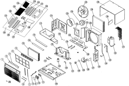 Cabinet Diagram and Parts List for ACE119PV  Whirlpool Air Conditioner