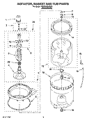 AGITATOR, BASKET AND TUB PARTS Diagram and Parts List for 7MWD87600SM0  Whirlpool Washer