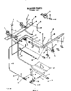 Burner Diagram and Parts List for F4508*1  Roper Range