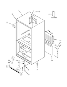 Part Location Diagram of W10617441 Whirlpool HINGE-DOOR