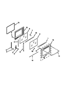 Door Parts Diagram and Parts List for KERS303BWH1  KitchenAid Range