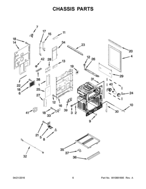 04 - CHASSIS PARTS Diagram and Parts List for YWGE745C0FH0  Whirlpool Range
