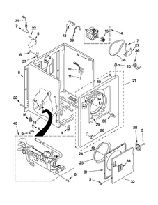 Cabinet Parts Diagram and Parts List for 1107062111  Kenmore Dryer