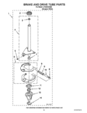 BRAKE AND DRIVE TUBE PARTS Diagram and Parts List for LTG5243DQB  Whirlpool Washer Dryer Combo