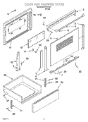 DOOR AND DRAWER PARTS Diagram and Parts List for IHE37301  Inglis Range