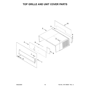 Top Grille And Unit Cover Parts Diagram and Parts List for KBBL306ESS06  KitchenAid Refrigerator